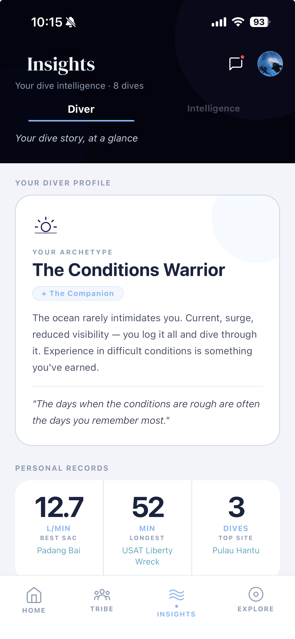 Know yourself as a diver